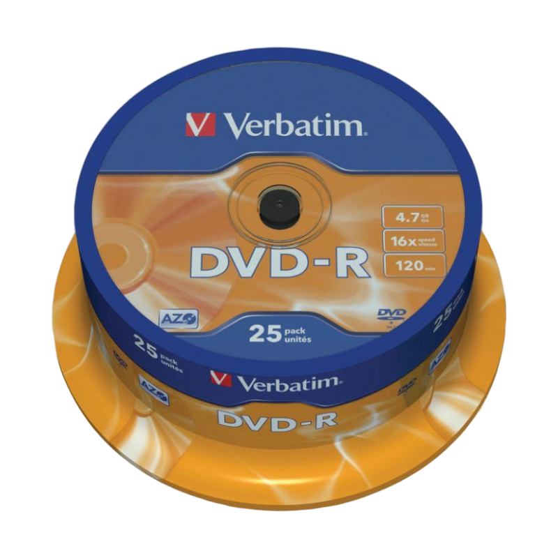 Оптичні диски Verbatim DVD-R 4.7Gb 16x Spindle 25шт (43522)